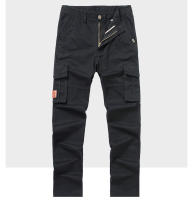 Pantalones cargo de algodón grueso con bolsillos para hombre, rectos, informales, - details 1