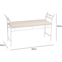 Banqueta pie de Cama de Metal Blanca de 64x68x30 cm - details 33