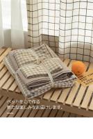 Juego de Ropa de Cama con Estampado a Cuadros Estilo Japonés Súper Suave para la Piel Algodón Lavado Cubierta de Edredón y Sábana Lina de Tela para el Hogar - details 7