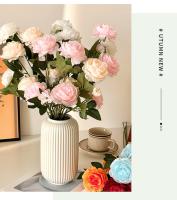 2 uds realista 3 cabezas flor de peonía Artificial 64CM DIY peonía flor simulada flores artificiales de seda para decoración de boda en casa - details 7
