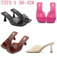 Sandalias de gran tamaño de color sólido versátiles de estilo coreano con tiras transparentes de punta cuadrada y tacones altos - details 18