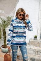 Nuevo en sudaderas con capucha de rayas de colores, sudaderas gruesas con capucha para mujer, Top informal holgado de manga larga para mujer - details 22