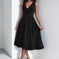 Ropa de mujer 2025 primavera europea y americana nuevo chaleco sin mangas con cuello en V vestido de noche de moda vestido de mujer - details 3