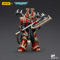 JOYTOY 1/18 figura de acción 40K World Eaters Khorne Berzerker con evisensor Chainaxe Anime modelo militar - details 0