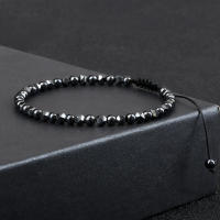 Pulseras de cuentas de hematita Irregular de 4mm para hombre, pulseras y brazaletes de cuentas de piedra de Lava de ojo de tigre Natural, Pulsera de joyería clásica para mujer - details 3