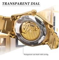 Reloj mecánico automático transparente Forsining 199A de lujo de primera calidad con esqueleto de moda avanzada, correa de acero, relojes antiguos luminosos para hombre - details 6