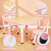 Juego de Mesa y 2 sillas para niños, Altura Ajustable, Juego de Mesa y Silla para niños de 3 a 8 años, fácil de Limpiar, Aprobado por CPC y CE (Juego de 3 Piezas), Color Azul - details 38