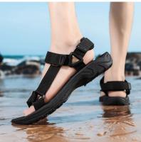 Zapatos Abiertos De Verano De Alta Calidad Para Hombre, Sandalias Ajustables Para Exteriores, Gladiador De Playa Roma, Transpirable, Verde, Negro Puro, Talla Grande 47 48 - details 25