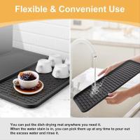 Alfombrilla para máquina de café 2 en 1 fácil de limpiar, almohadilla de drenaje de silicona impermeable, almohadilla aislante antideslizante para encimera, hogar - details 1