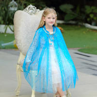 Girl Costume Children Elegant Dress Cape Kids Christmas Halloween Party Supply Girl Tulle Cloak Elsa Rapunzel Cosplay Accessory - details 13