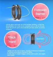 Anillo extensor reutilizable de prepucio para hombres y parejas, jaula de castidad masculina, eyaculación retardada, Juguetes sexuales - details 27