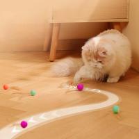 Juguete Interactivo para Gatos Bola Elástica Colorida con Pluma Diversión Interior para Tu Gato - details 1