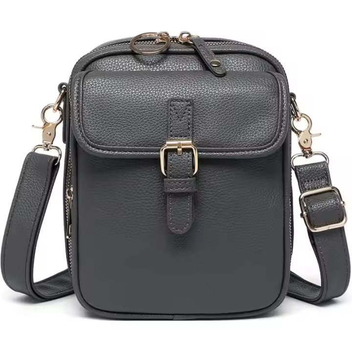 Bolso bandolera de cuero antirrobo, bolso bandolera de cuero Tojoyride, bolso pequeño Urvashi con ranuras para tarjetas - 1