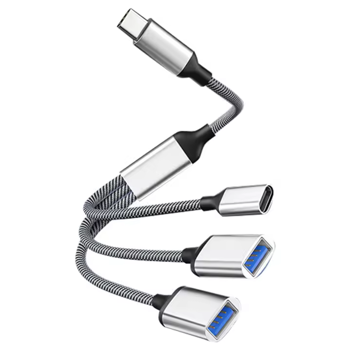 Cable divisor USB, adaptador dividido de alimentación de datos, USB C, Cable OTG, adaptador de teléfono, teléfono, computadora portátil, tableta - 1