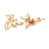 6 uds., 27x22MM, 18K, Color dorado, latón, hojas de árbol, colgantes, suministros para hacer joyería Diy de alta calidad, collar, pendientes - details 2