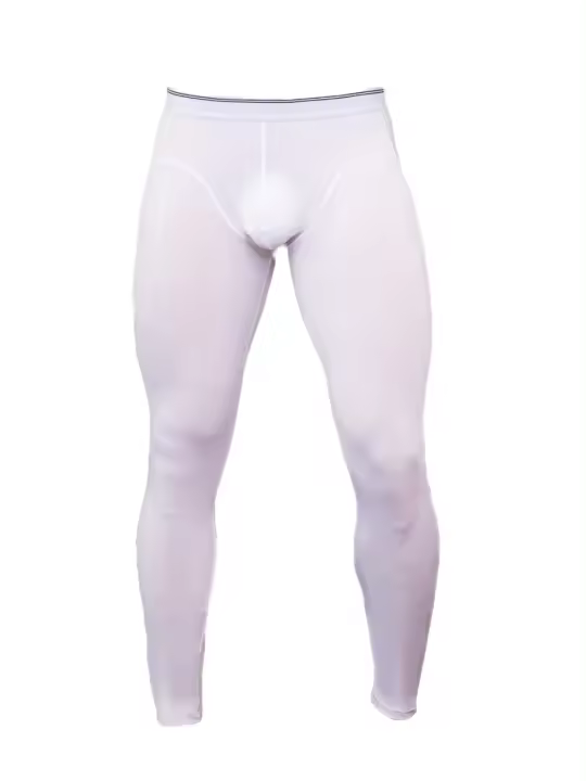 Pantalones largos transparentes sexys para hombre Pantalones bolsa para el pene Ropa de dormir ultra delgada Leggings Ropa de casa transparente - 1