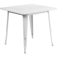 Mesa Cuadrada de Metal Blanco de Grado Comercial de 80 cm para Interiores y Exteriores - details 0