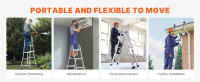 SucceBuy Escalera telescópica con estructura en A, escalera de extensión compacta de aluminio, escalera plegable multifunción para vehículos recreativos - details 3