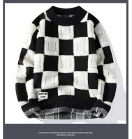 Ropa hombres suéter Harajuku moda tejida ropa informal estilo Hip Hop pulóver de gran tamaño Casual cuello redondo suéteres Vintage - details 9