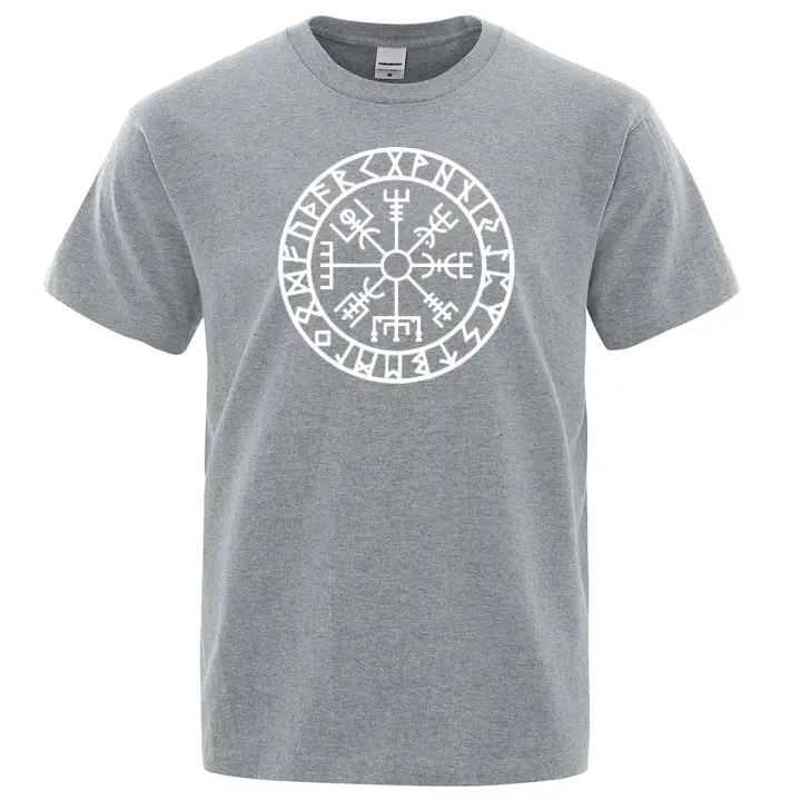 Camiseta de Vikingos Odin Guerrero Legendario para Hombre, Top de Algodón Puro, Manga Corta, Cuello Redondo, Verano, Novedad - 1