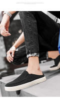 Sandalias para hombre al aire libre Media zapatilla Zapatos casuales de verano Lona Zapato para caminar ligero de fondo suave - details 6