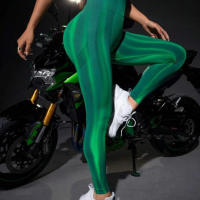 Pantalones de yoga sin costuras Tie-dye Aurora hip, pantalones de chándal de cintura ajustada, senderismo, deportes al aire libre necesarios - details 14