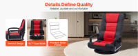 SucceBuy Silla giratoria para juegos con reposabrazos, 360 ° Silla giratoria de piso, respaldo de 6 posiciones ajustables, soporte lumbar - details 3