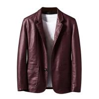 Chaqueta de Cuero de Moda Ligera para Hombres Estilo Coreano, Blazers PU, Moda de Lapela de Negocios - details 4