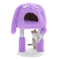 PAWZ Road Árbol para gatos de felpa con condominio grande, postes rascadores, torre pequeña para gatos de interior, linda casa cama para gatitos, juguetes para gatos - details 18