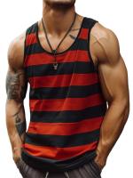 Camisetas sin mangas con estampado de rayas Retro para hombre, chaleco informal sin mangas con estampado 3D, camisetas deportivas holgadas con cuello redondo de secado rápido, verano - details 10