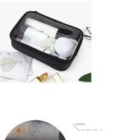 Bolsa de cosméticos transparente impermeable para mujer, estuche de maquillaje con cremallera de viaje, organizador de lavado de maquillaje transparente, Kit de bolsas de aseo para baño - details 10