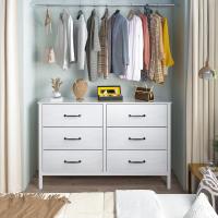 Cómoda con 6 cajones de tela, cómoda de dormitorio blanca, mueble de almacenamiento, muebles de dormitorio, cómoda para cocina, oficina, pasillo, mueble de TV con cajones - details 23