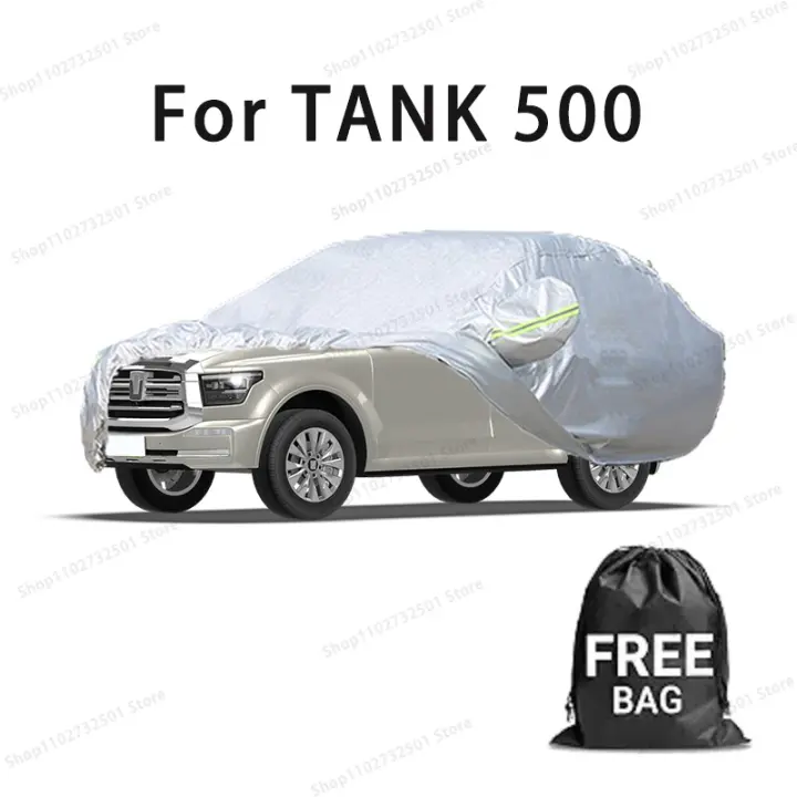 Funda para coche para TANK 500, cubierta completa, impermeable, protección solar, resistente a los arañazos, accesorios para coches, color plateado - 1