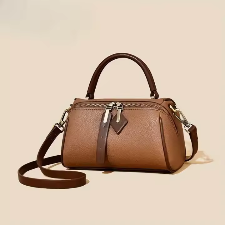 Bolso Tote de Gran Capacidad para Mujer - Herrajes Elegantes en Tono Dorado y Diseño Beige/Negro, Cierre de Cremallera, Correa Desmontable en Tono Dorado, Forro - Bolso Versátil para el Trabajo, Viajes y Uso Diario, Bolso Estructurado y Espacioso - 1