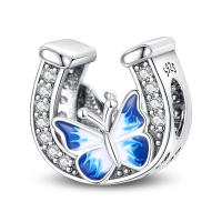 Abalorio DIY Ojo de Asilo plateado para mujer, joyería de cumpleaños, pulsera con piedra de circón principal y Material metálico - details 17