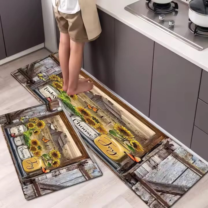 Alfombra de Cocina Sencilla Alfombra Antideslizante Absorbente de Agua para Puertas del Hogar, Alfombra Decorativa para Pasillo, Felpudo de Entrada para Baño - 1