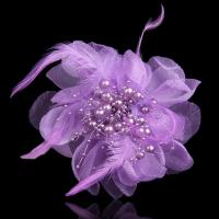 Broche de flor de tela grande con plumas artísticas para mujer, moda coreana, ramillete, alfileres de solapa y broches, accesorios de ropa - details 2