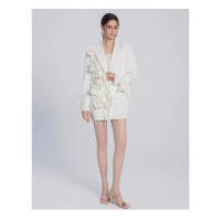 Blazer de diseño original de flores tridimensionales de moda blanca 2025, traje largo sexy de alta gama para fiestas de ocio de - details 3