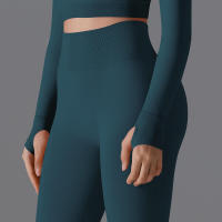 Pantalones deportivos lisos para mujer con elevación, ropa de yoga, leggings de gimnasio, entrenamiento para mujer, leggings sin costuras para mujer - details 20