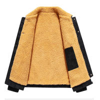 Chaqueta de Cuero para Hombre, Estilo Retro, Forro Polar Sólido, Abrigo Cálido, Nuevo, Cómodo, Informal, con Solapa, Parka de Invierno, Moda Sencilla, Gruesa - details 6