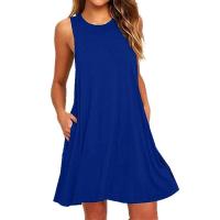 Vestido casual tipo camiseta para mujer, verano, con bolsillos, talla grande, estilo, vestido de playa, corte holgado y fluido. - details 1