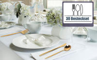 Conjunto de Vajilla de Acero Inoxidable 30 Piezas de Cubertería Plana Utensilios de Cocina Duraderos Juego de Palillos Brillantes - details 1