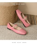 Zapatos planos de mujer estilo francés, primaverales, nuevos, de cuero suave, con hebilla de una palabra, punta cuadrada, boca poco profunda, temperamento retro, estilo Mary Jane. - details 13