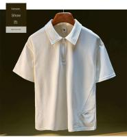 Polo de verano para hombre, camisa informal holgada de manga corta, cremallera de cuello medio, diseño de cárdigan, transpirable, 2025 - details 3