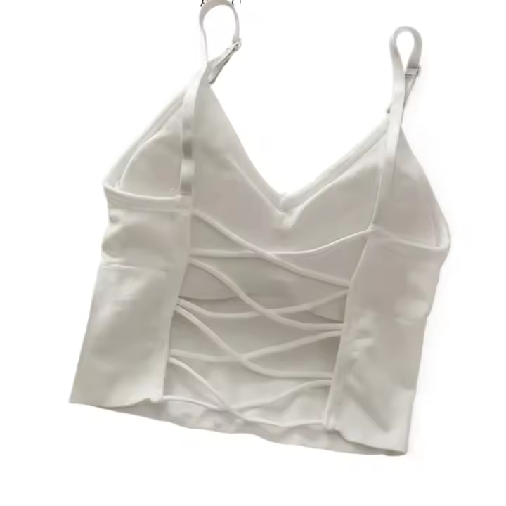 Top Deportivo para Mujer Camisola sin Mangas con Sujetador Incorporado Color Sólido Estilo Crop - 1
