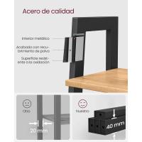 Estantería de 5 Niveles, Librería Industrial, Fácil de Montar, para Salón, Dormitorio, Cocina, Marrón Rústico y Negro LLS45X - details 41