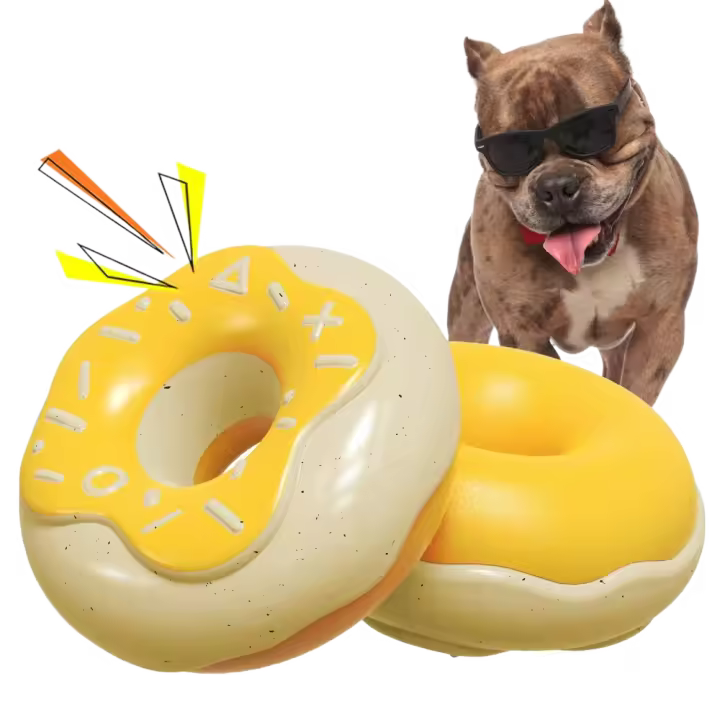 Regalos Limpieza de dientes Donut juguete masticable para perros resolver el aburrimiento juguetes duraderos para mascotas sabor cremoso juguete de masticación indestructible perro mascota - 1