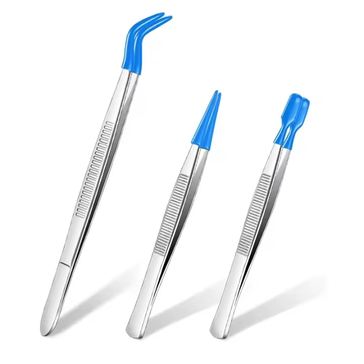 Pinzas de Acero Inoxidable de Alta Gama Herramienta de Cuidado de la Piel Facial para Pestañas Postizas y Transplantaciones - 1