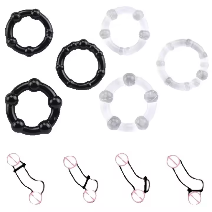 Leten 3 unids/set retrasar la eyaculación adulto para hombres agrandamiento de pene anillo de silicona juguetes sexuales masculinos erección más fuerte - 1