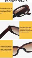 Gafas de sol cuadradas negras para mujer, gafas de sol rectangulares pequeñas, espejo transparente graduado para mujer - details 16